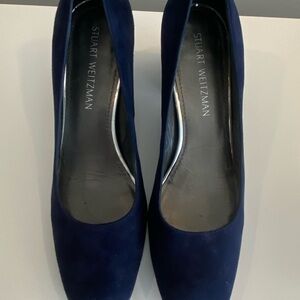 Stuart Weitzman Blue Suede Heels
